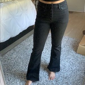 High wasted black flare jeans